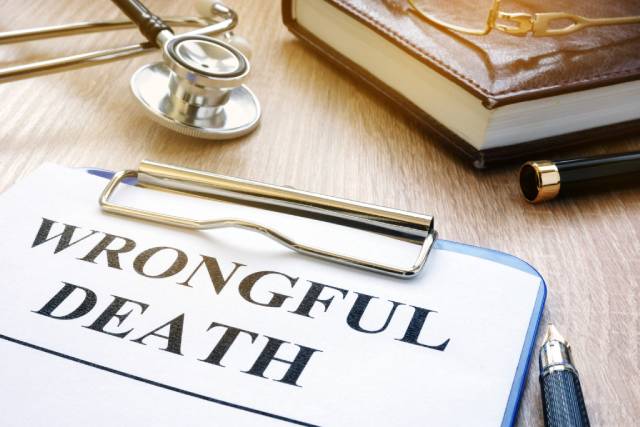 Wrongful death form on a lawyer's desk