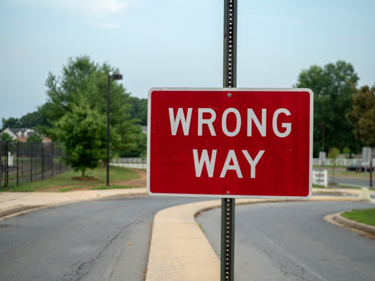 Wrong Way Road Sign