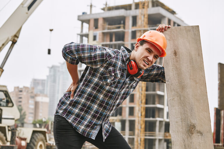Back pain is common for construction workers.