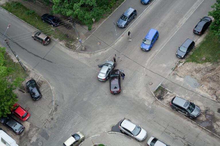 Cars in an Intersection Accident